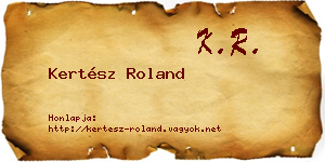 Kertész Roland névjegykártya